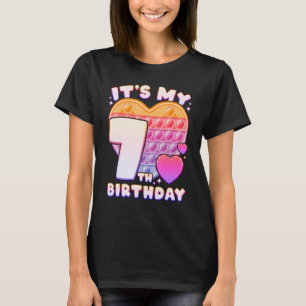 Pop-it Birthday Girl 7 years old, Push it Pop Fidg T-Shirt