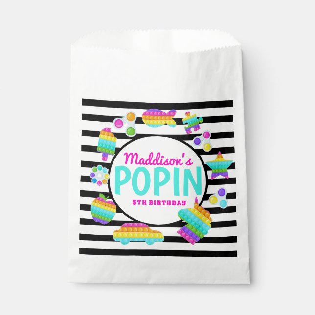 Pop It Birthday Invitation, Pop Fidget Invitation, Favour Bags (Front)