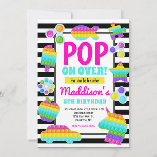 Pop It Birthday Invitation, Pop Fidget Invitation, Invitation