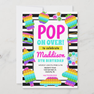Pop It Birthday Invitation, Pop Fidget Invitation, Invitation