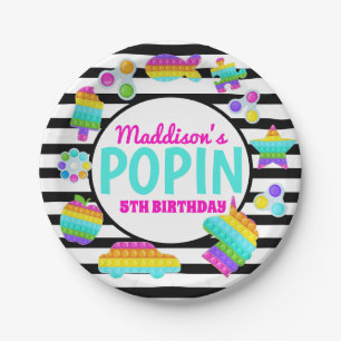 Pop It Birthday Invitation, Pop Fidget Invitation, Paper Plate