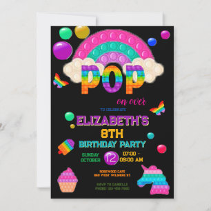 Pop It Birthday Invitation, Pop It Party Invitation