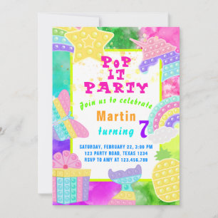 Pop It Birthday party 🥳   Invitation