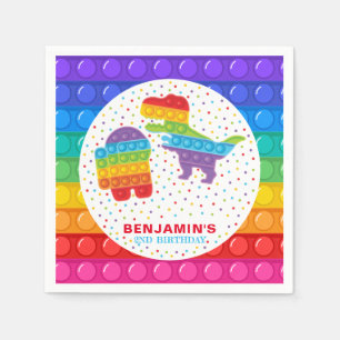 Pop It Boy Birthday Personalised Colourful  Napkin