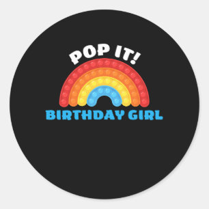 Pop It Dot Day Rainbow For Birthday Girl Classic Round Sticker