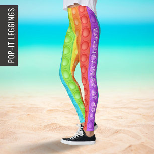 Pop it everywhere with text colourful sport yoga leggings