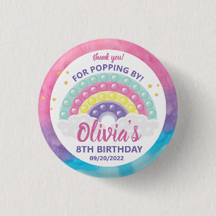 Pop it fidget birthday party 3 cm round badge