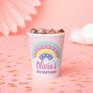 Pop It Fidget Birthday Party  Paper Cups