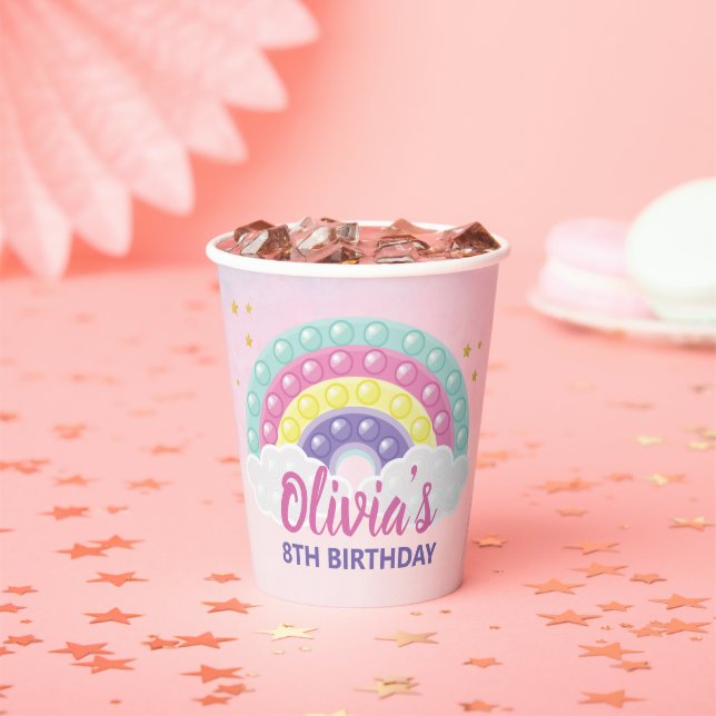 Pop It Fidget Birthday Party  Paper Cups (Insitu)