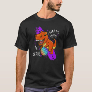 Pop It Fidget Toy Dinosaur Rex Back To School 1st T-Shirt