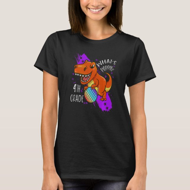 Pop It Fidget Toy Dinosaur Rex Back To School 4th  T-Shirt (Front)