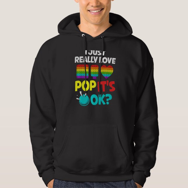 Pop It Fidget Toy Game Funny Stress Bubble   Hoodie (Front)