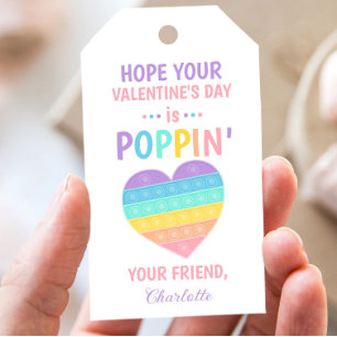 Pop it friend valentine class exchange  gift tags