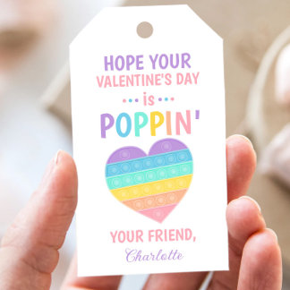 Pop it friend valentine class exchange  gift tags