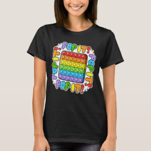 Pop It Heart Funny Pop It Push Game T-Shirt