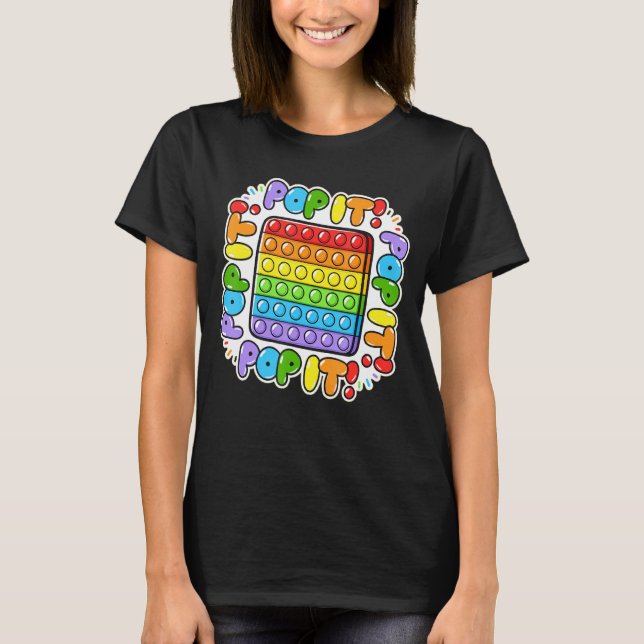 Pop It Heart Funny Pop It Push Game T-Shirt (Front)