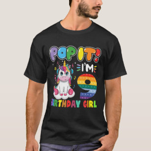 Pop It I Am 9 Birthday Tee For 9Yr Old Girls Unico