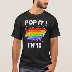 Pop It I'm 10 Birthday Girl Boy Pop Fidget Toys Un T-Shirt