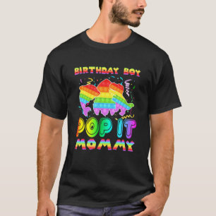 Pop It Mummy Of The Birthday Boy Pop It Shark Dino T-Shirt