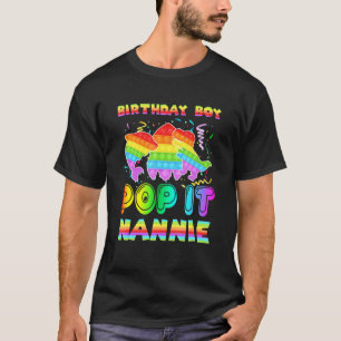 Pop It Nannie Of The Birthday Boy Pop It Shark Din T-Shirt