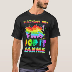 Pop It Nannie Of The Birthday Boy Pop It Shark Din T-Shirt