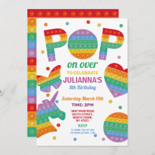 Pop it Party Fidget Birthday Invitation