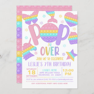 Pop It Pop On Over Party Invitation - Pastel