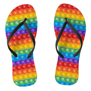 Pop It Popping Colourful Pattern  Flip Flops