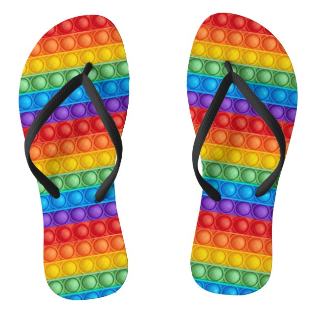 Pop It Popping Colourful Pattern  Flip Flops (Footbed)
