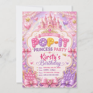 Pop-It Princess Birthday Party Invitation