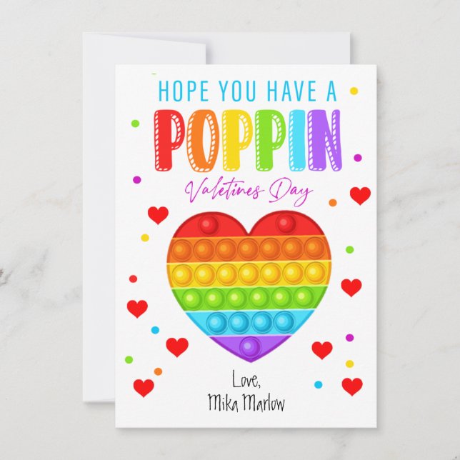 Pop It Valentine's Day Class Cards (Front)
