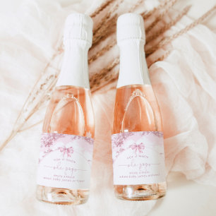 Pop it wheh she pops Pink Toile Paris baby shower Sparkling Wine Label