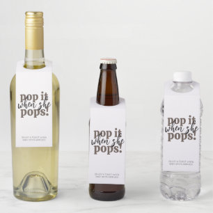 Pop It When She Pops Baby Shower Favour Bottle Tag