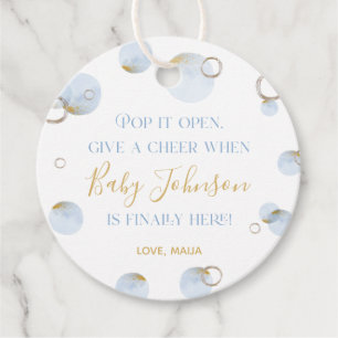 Pop it When She Pops Favour Tag, Champagne Tag