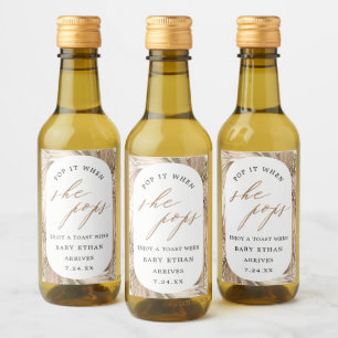 Pop it When She Pops Pampas Grass Baby Shower Wine Label