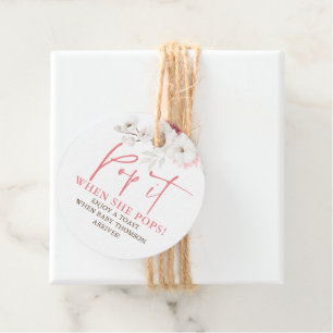 Pop It When She Pops Pink Boho Baby Shower Favour Tags