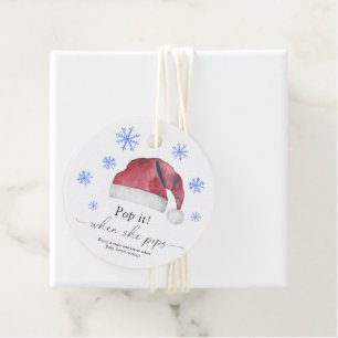 Pop it when she pops - Santa baby - Favour Tags