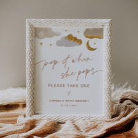 Pop It When She Pops Sign Twinkle Star Baby Shower
