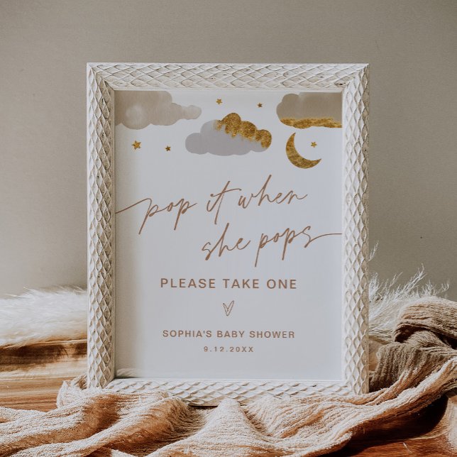 Pop It When She Pops Sign Twinkle Star Baby Shower (Creator Uploaded)