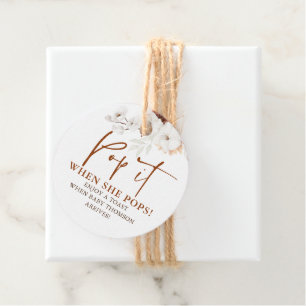 Pop It When Shen Pops Terracotta Boho Baby Shower Favour Tags