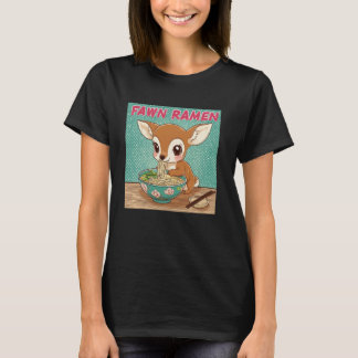 Pop Japanese Art Noodle Lover Cute Fawn Deer Ramen T-Shirt