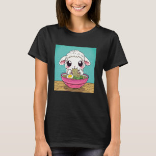 Pop Japanese Art Noodle Lover Cute Lamb Sheep Rame T-Shirt