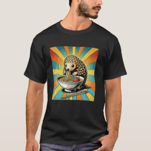 Pop Japanese Art Noodle Lover Cute Pangolin Ramen T-Shirt