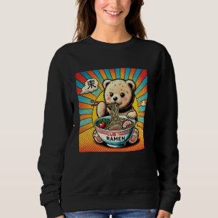 Pop Japanese Art Noodle Lover Wildlife Cub Bear Ra Sweatshirt