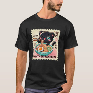 Pop Japanese Art Postage Stamp Noodles Panther Ram T-Shirt