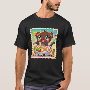 Pop Japanese Art Postage Stamp Noodles Panther Ram T-Shirt