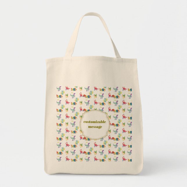 Pop Kanji Dinosaur Tote Bag (Front)
