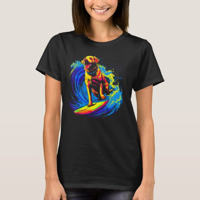 Pop Labrador Retriever Dog Surf T-Shirt (Front)