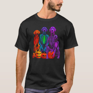 Pop Labrador Retriever Halloween Theme Skeleton T-Shirt