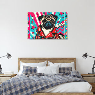 POP LIFE PUG 6 CANVAS PRINT